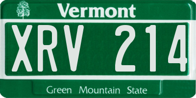 VT license plate XRV214
