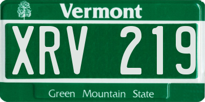 VT license plate XRV219