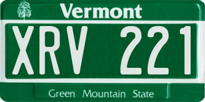 VT license plate XRV221