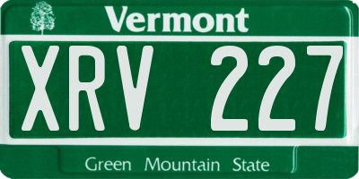 VT license plate XRV227
