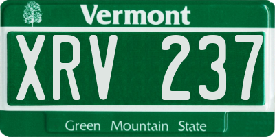 VT license plate XRV237