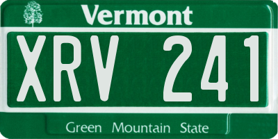 VT license plate XRV241