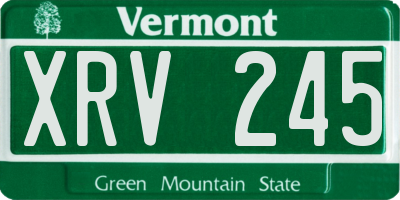 VT license plate XRV245
