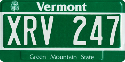 VT license plate XRV247
