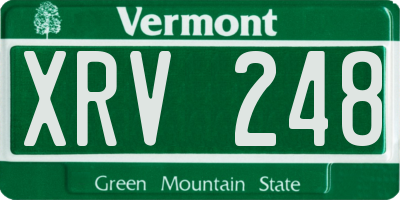 VT license plate XRV248