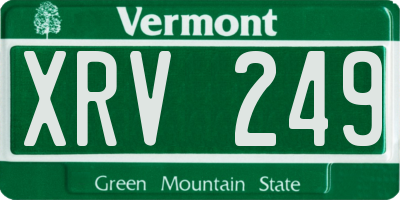 VT license plate XRV249
