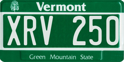 VT license plate XRV250