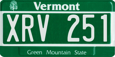 VT license plate XRV251