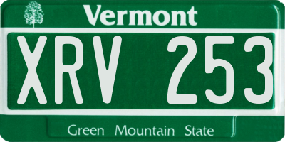 VT license plate XRV253