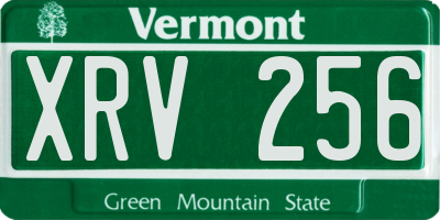 VT license plate XRV256