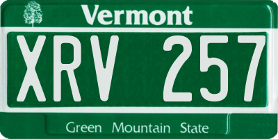 VT license plate XRV257