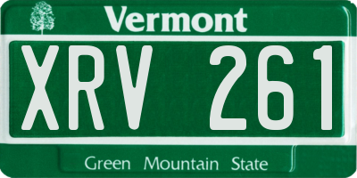 VT license plate XRV261