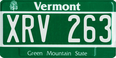 VT license plate XRV263