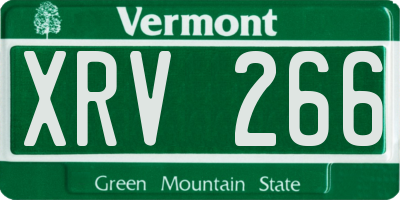 VT license plate XRV266