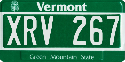 VT license plate XRV267