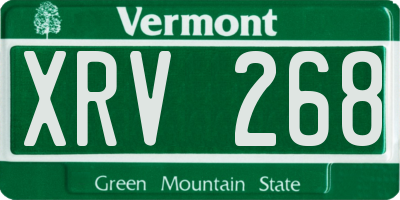 VT license plate XRV268