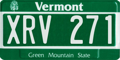 VT license plate XRV271