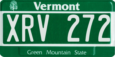 VT license plate XRV272