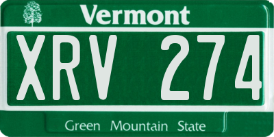 VT license plate XRV274