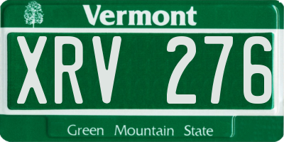 VT license plate XRV276