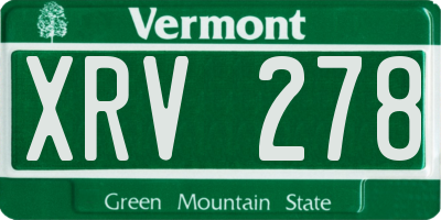 VT license plate XRV278