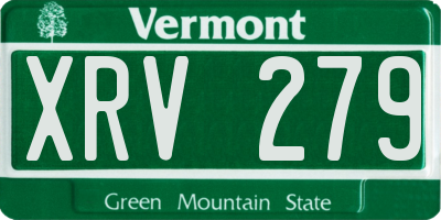 VT license plate XRV279