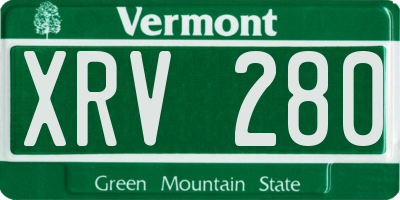 VT license plate XRV280