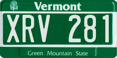 VT license plate XRV281