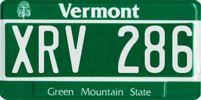 VT license plate XRV286