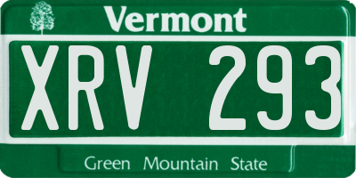 VT license plate XRV293