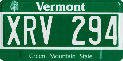 VT license plate XRV294