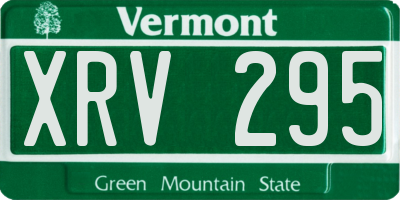 VT license plate XRV295