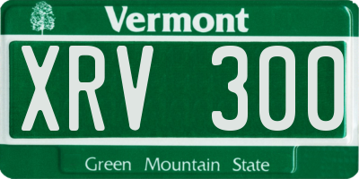 VT license plate XRV300