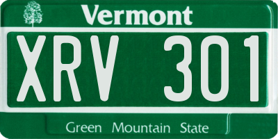 VT license plate XRV301