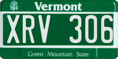 VT license plate XRV306