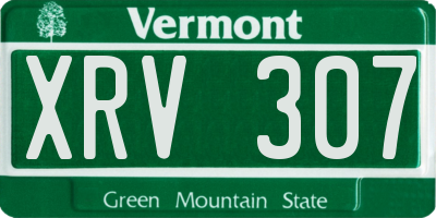 VT license plate XRV307
