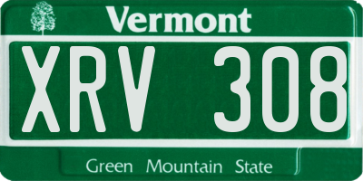 VT license plate XRV308