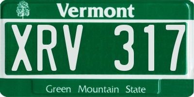 VT license plate XRV317