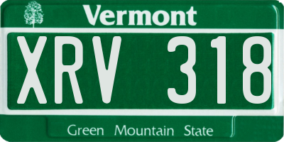 VT license plate XRV318