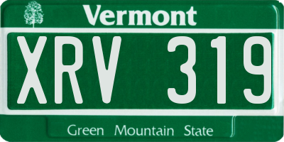 VT license plate XRV319