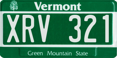 VT license plate XRV321