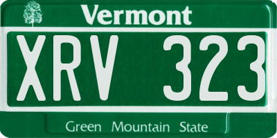 VT license plate XRV323