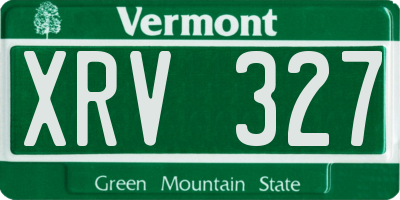 VT license plate XRV327