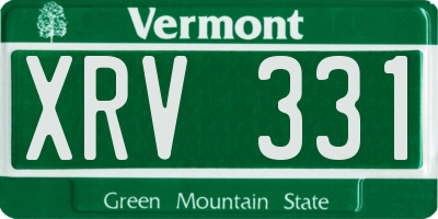 VT license plate XRV331