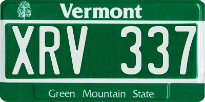 VT license plate XRV337