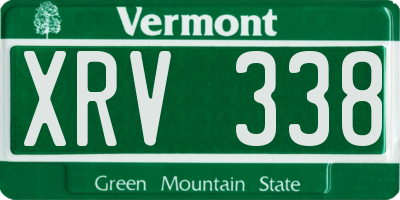 VT license plate XRV338