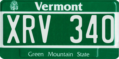 VT license plate XRV340