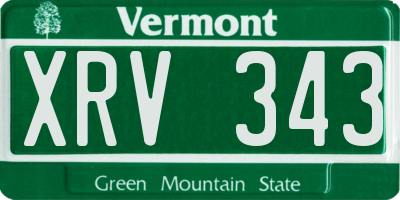 VT license plate XRV343