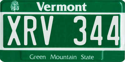 VT license plate XRV344