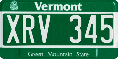 VT license plate XRV345